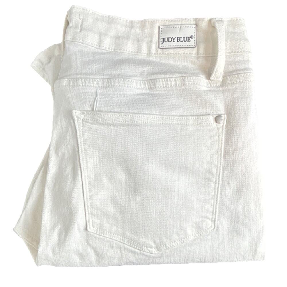 Judy Blue women's bootcut jeans 18W white denim ankle spit minimalist